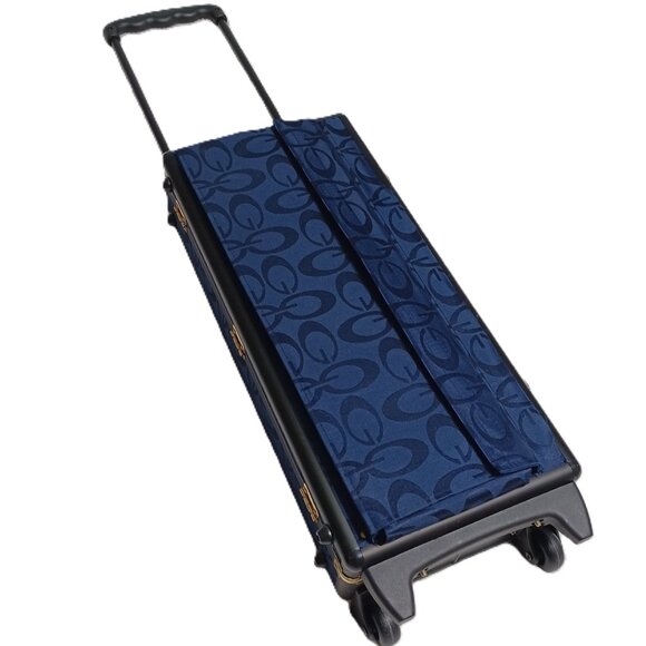 American Mah Jong Set NEW Blue Hard Sided Rolling Luggage Case w/Dbl Lock Close - Picture 3 of 10